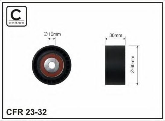 Фото - 60x10x30 Ролик направляючий паса ГРМ Peugeot/Citroen/Ford/Mazda/Volvo Psa 1.4HDI CAFFARO - 2332