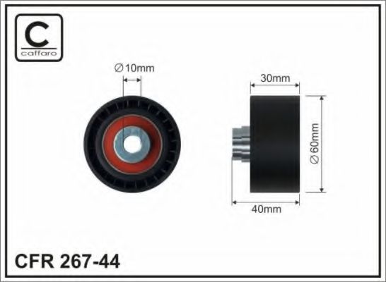 Фото - 60X10X30 Ролик паразитний паса ГРМ Peugeot 406 97-/Citroen Saxo 1.5D 96- CAFFARO - 26744