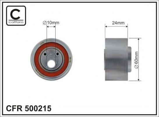 Фото - 60x10x24 metal Натяжний ролік Audi 100/A6 2,5TDI 94- CAFFARO - 500215