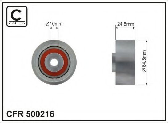Фото - 64,5x10x24,5 metal Ролик направлячий паса ГРМ Audi 100 2,5TDI 90- CAFFARO - 500216