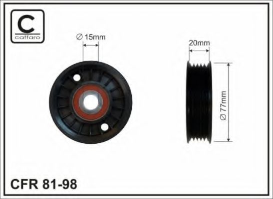 ролик  77X20.5X15  полiклинового паска  VW Passat SKF арт. 8198