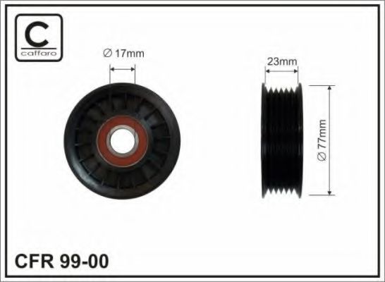 РОЛИК НАТЯЖНОЙ РЕМНЯ ГЕНЕРАТОРА пластиковый 6PK 17X77X23