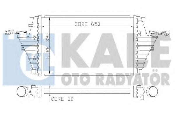 KALE OPEL Інтеркулер Signum, Vectra C, Saab 9-3, Cadillac BLS 2.0 16V Turbo/2.2DTI 16V 02- NRF арт. 346000