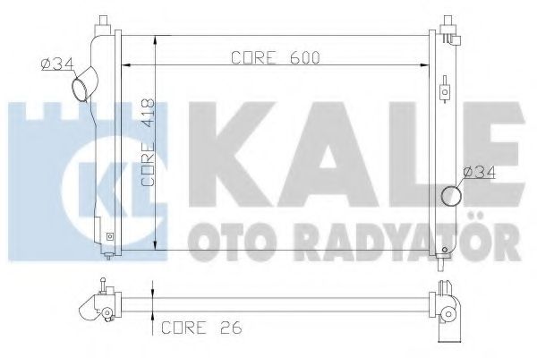 KALE CHEVROLET радіатор охолодження Aveo 1.4 08- FISCHER арт. 355100