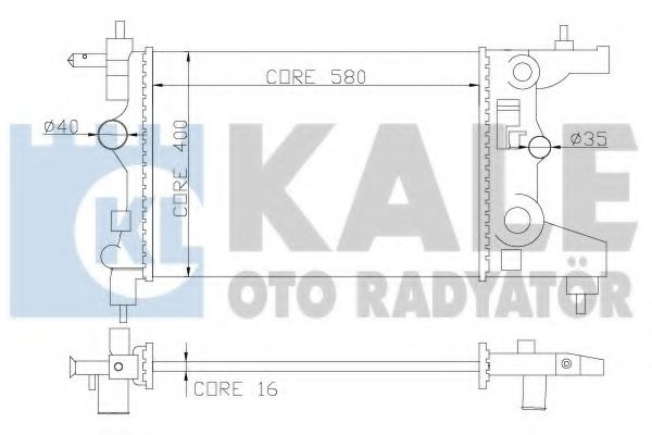 KALE OPEL Радіатор сист. охолодження двиг. Astra J, Chevrolet Cruze 1.6/1.8 09- FISCHER арт. 355200