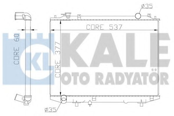 KALE FORD Радіатор охолодження двиг. Ranger, Mazda BT-50 2.5D/3.0TDCi 99- VANWEZEL арт. 356200