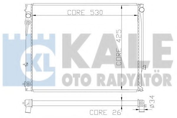 KALE FIAT радіатор охолодження Scudo 04-,Citroen C8,Jumpy,Peugeot 807,Expert 1.6/2.0HDI 02- NISSENS арт. 368500