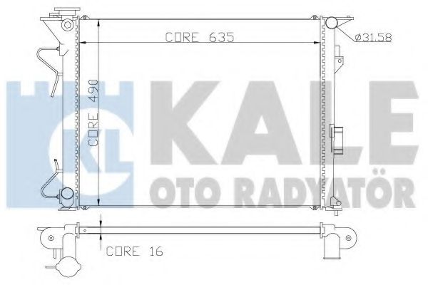 KALE HYUNDAI Радіатор охолодження двиг. Grandeur, Sonata V,VI 2.4/3.3 05- NISSENS арт. 369800