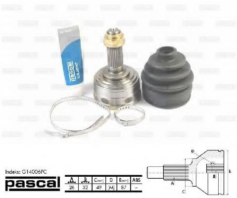 Шарнір приводного валу зовнішній Лів/Прав (26z/32z/49мм) ACURA INTEGRA  HONDA ACCORD I, ACCORD II, ACCORD III, CIVIC IV, CONCERTO, CRX I, CRX II  ROVER 200 II 1.2-2.0 01.78-12.95