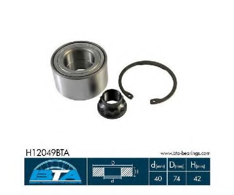 Підшипник колеса,комплект TOYOTA арт. H12049BTA