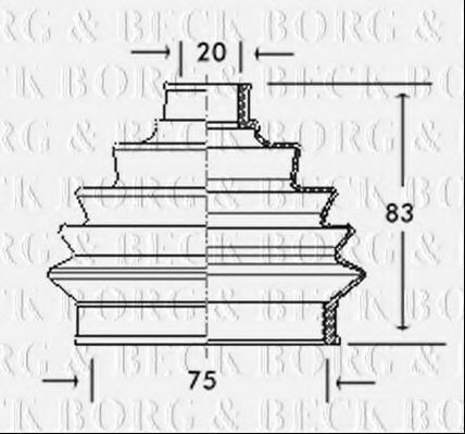 BCB2004 BORG & BECK - Пильовик привідного вала к-т JPGROUP арт. BCB2004