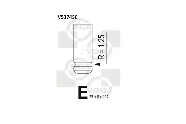 Клапан випуск. Berlingo/Partner 1.8/1.9D 98- (33x8x112) AE арт. V537450