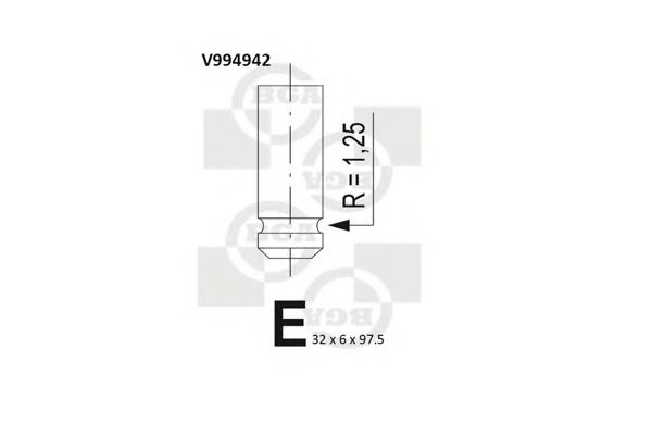 Клапан випуск. Kangoo 1.9D 97- (дв.F8Q.632/662) 8x110mm AE арт. V994942