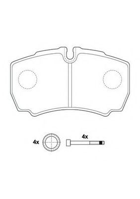 JURID гальм. колод. задн. Transit, IVECO Daily 00- BREMBO арт. 2912309560