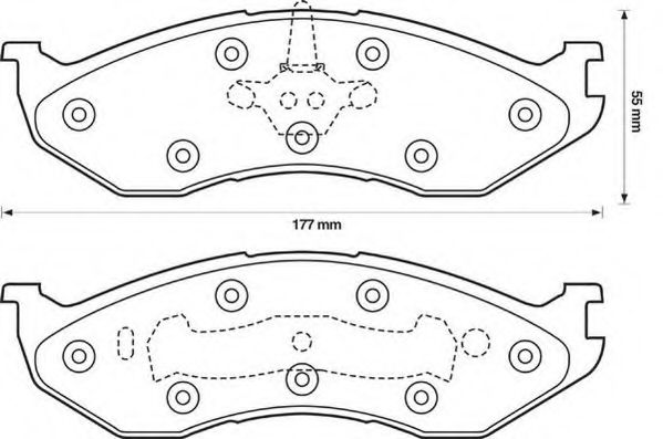 JURID JEEP колодки гальмівні передні Cherokee,Grand Cherokee,Wrangler 2.1/2.5 90- BOSCH арт. 571519J