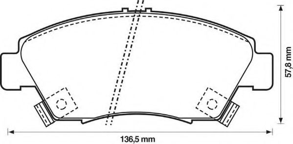 JURID HONDA Колодки гальмівні передн. CIVIC 94- ABE арт. 572340J