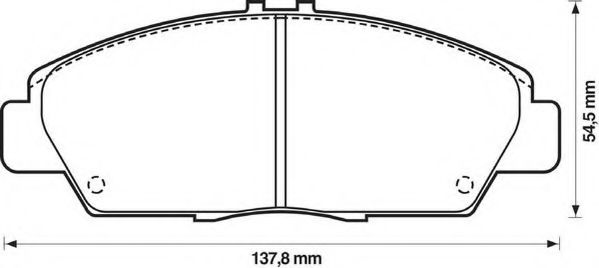 JURID HONDA Гальмівна колодки передн.Accord 90- NIPPARTS арт. 572350J