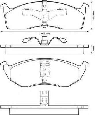 JURID CHRYSLER гальмівні колодки передн.300M, Voyager I,II,III,IV JAPANPARTS арт. 573072J