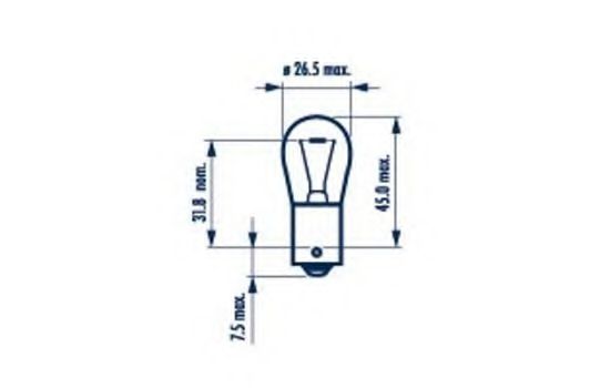 176353000 NARVA Лампа P21W 12V 21W BA15s (10шт) HELLA арт. 17635