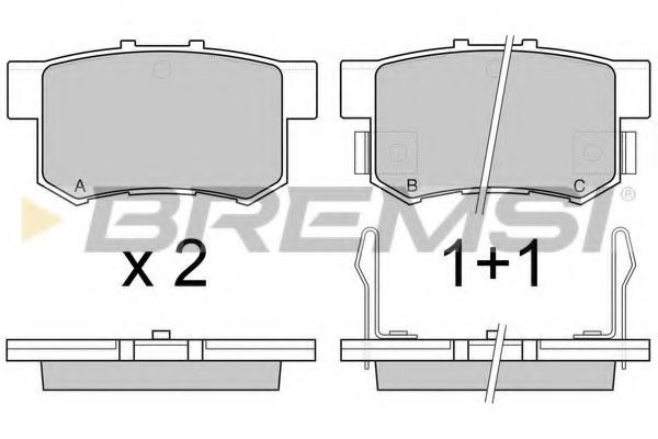 Гальмівні колодки зад. Civic 98-/Accord 90-03 (Akebono) (47,5x89x14,5) BLUEPRINT арт. BP2544