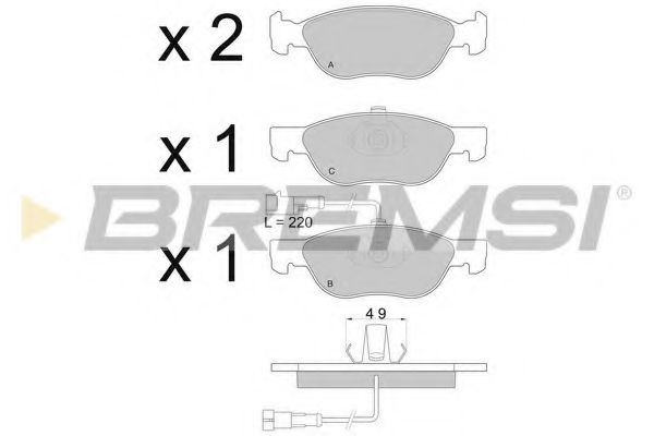 Гальмівні колодки пер. Fiat Bravo/Marea 96-02 (ATE) (156,3x52,6x17,6) ROADHOUSE арт. BP2667