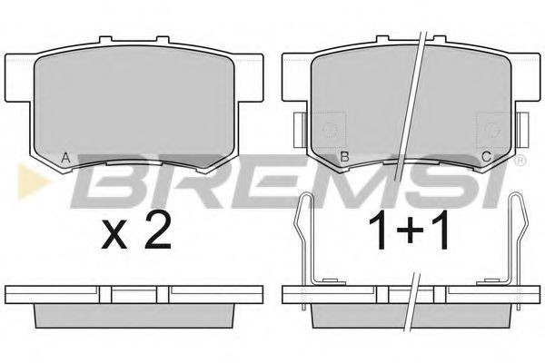 Гальмівні колодки зад. Civic 98-01/CR-V 01-06 (Akebono) (47,5x89x14,5) BLUEPRINT арт. BP2750