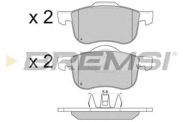 Гальмівні колодки пер. Volvo S60/S80/V70/XC70 95-10 (ATE) NK арт. BP2842