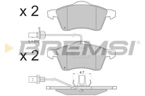 Гальмівні колодки пер. T4 2.5TDI 96-03 (R15)(з датчиком) ABS арт. BP2868