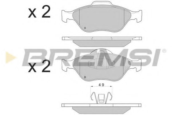 Гальмівні колодки пер. Fiesta 96-08/Fusion 02-12 (ATE) (61,5x152x18,5) BOSCH арт. BP2872