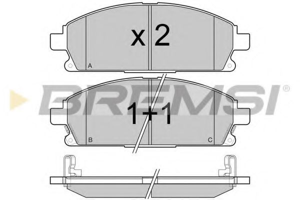 Гальмівні колодки пер. Nissan X-Trail 01-13/Pathfinder 97-04 (sumitomo) (159x56x16,4) BOSCH арт. BP2968