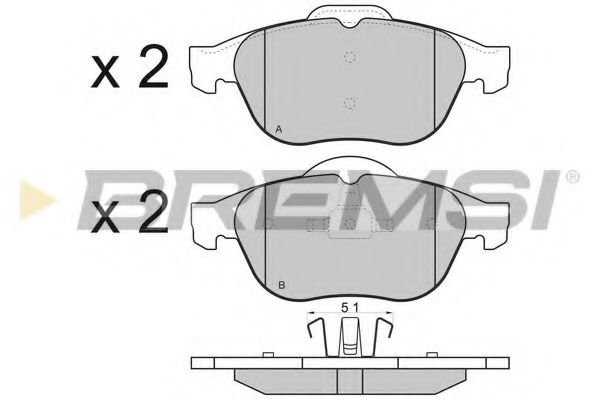 Гальмівні колодки пер. Renault Laguna 01- (ATE) (156,3x68,5x18) BREMBO арт. BP2970