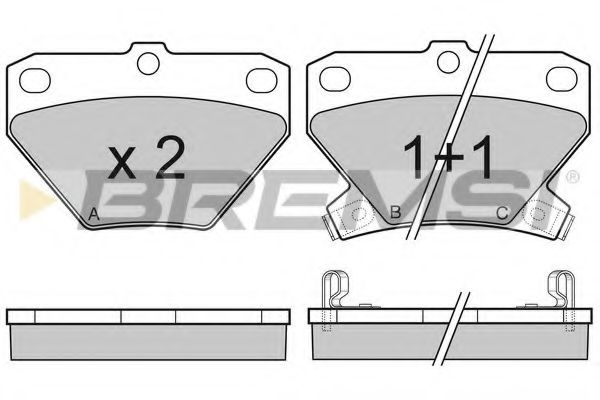 Гальмівні колодки зад. Toyota Corolla 00-07 (sumitomo) (55,4x78,5x14) BLUEPRINT арт. BP3061