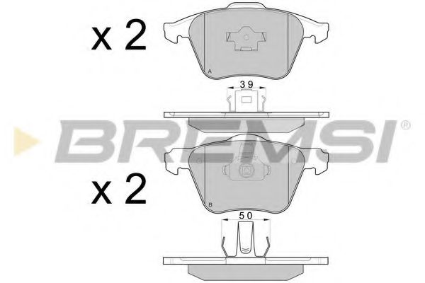 Гальмівні колодки пер. Volvo XC90 02-12 (ATE) (155,2x74,3x19,5) REMSA арт. BP3062