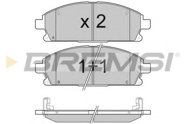 Гальмівні колодки пер. Nissan X-Trail 01-13/Pathfinder 97-04 (sumitomo) (159x56x16,4) ATE арт. BP3068