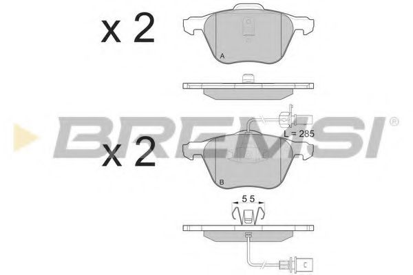 Гальмівні колодки пер. T4 1.9/2.4/2.5 D/TDI -03 (R16) (з датчиком) ABS арт. BP3076