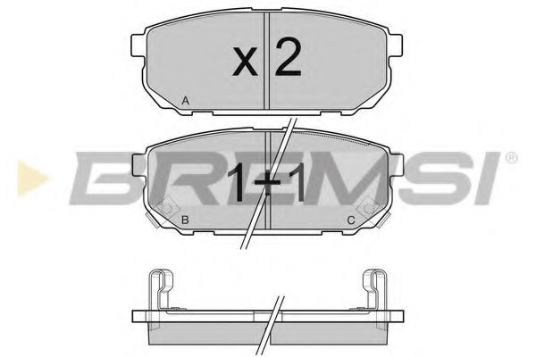 Гальмівні колодки зад. Kia Sorento 02- (sumitomo) BLUEPRINT арт. BP3105