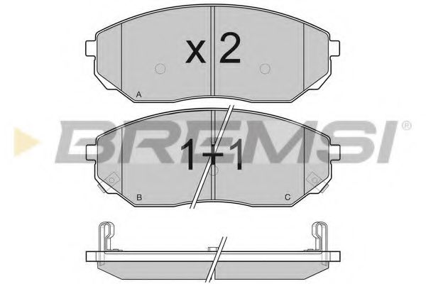 Гальмівні колодки пер. Kia Sorento 02- (sumitomo) BLUEPRINT арт. BP3116