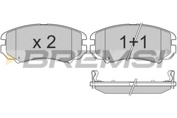 Гальмівні колодки пер. Hyundai Tucson 04-10/Kia Sportage 04- (mando) з датчиком TRW арт. BP3146