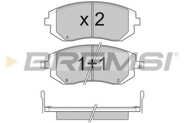 Гальмівні колодки пер. Subaru Impreza 02-/Forester 02- (akebono) ICER арт. BP3158