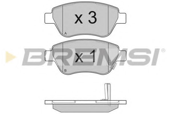 Гальмівні колодки пер. Doblo 01- (Bosch) (123x53.3x18) ATE арт. BP3294