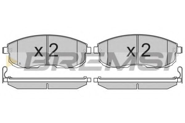 Гальмівні колодки пер. Suzuki SX4 06-/Nissan Tiida 07-12 (Hitachi) BREMBO арт. BP3342