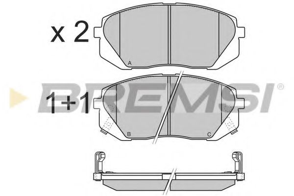 Гальмівні колодки пер. Kia Carens 07-/Sportage 04- (mando) ABS арт. BP3358