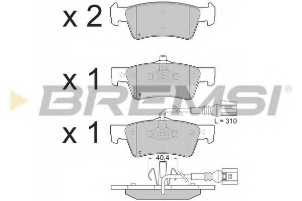 Гальмівні колодки зад. T5 03- (ATE)(диски 333x32.5mm) FEBIBILSTEIN арт. BP3372