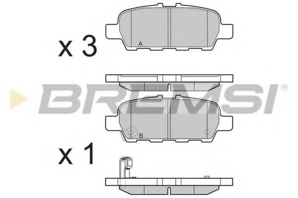 Гальмівні колодки зад. Juke/Leaf/X-Trail/Grand Vitara II 05- (39x105,5x14,2) ABS арт. BP3395