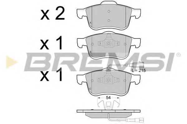 Гальмівні колодки пер. Doblo 10- (диск 305mm)(155.2x69.08x20.3) BLUEPRINT арт. BP3413