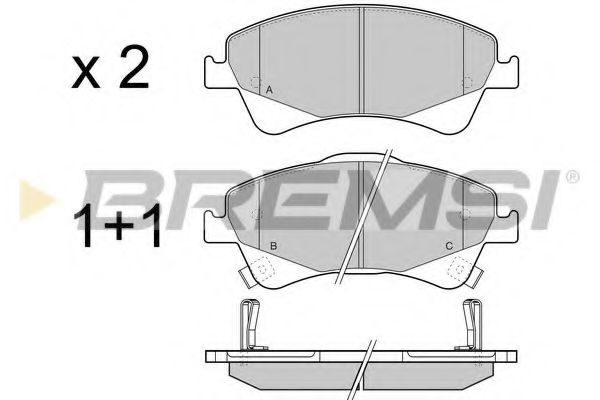 Гальмівні колодки пер. Toyota Avensis 08- (bosch) (150,8x62,5x19,5) TEXTAR арт. BP3422