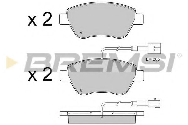 Гальмівні колодки пер. Nemo/Bipper 08- (BOSCH) (122,8x53,6) з датчиком FERODO арт. BP3425