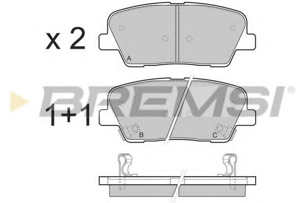 Гальмівні колодки зад. Santa Fe II/III 06-/Sorento II/III 09- (mando) (117x48,3x15,5) BLUEPRINT арт. BP3435