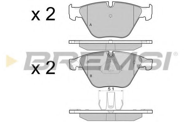 Гальмівні колодки пер. BMW 5 (F10) 10- (ATE)  FERODO арт. BP3452