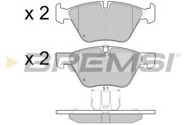 Гальмівні колодки пер. BMW 5 (E60) 05-10(ATE) REMSA арт. BP3488